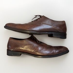 Bruno Magli Costa Wingtip Derby 11.5 M Brown Leather Lace Up Oxford Shoes ITALY